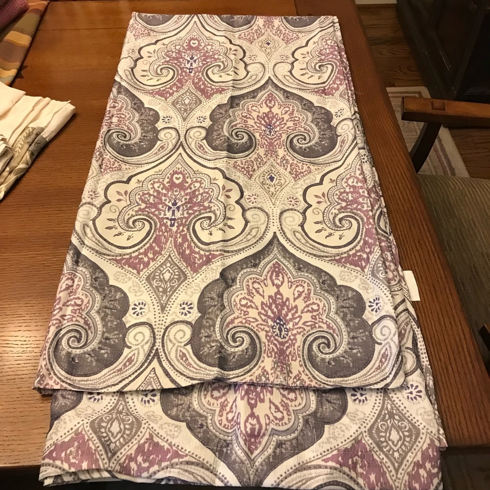 Purple & Silver Patterned Shower Curtain